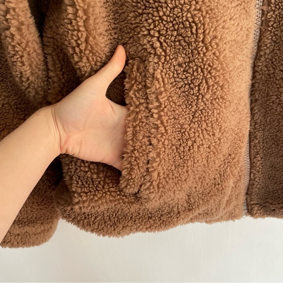 The Upside Fleece Teddy Jacket Brown Tan Zip Up Australian Womens Size 6 US - Picture 4 of 13